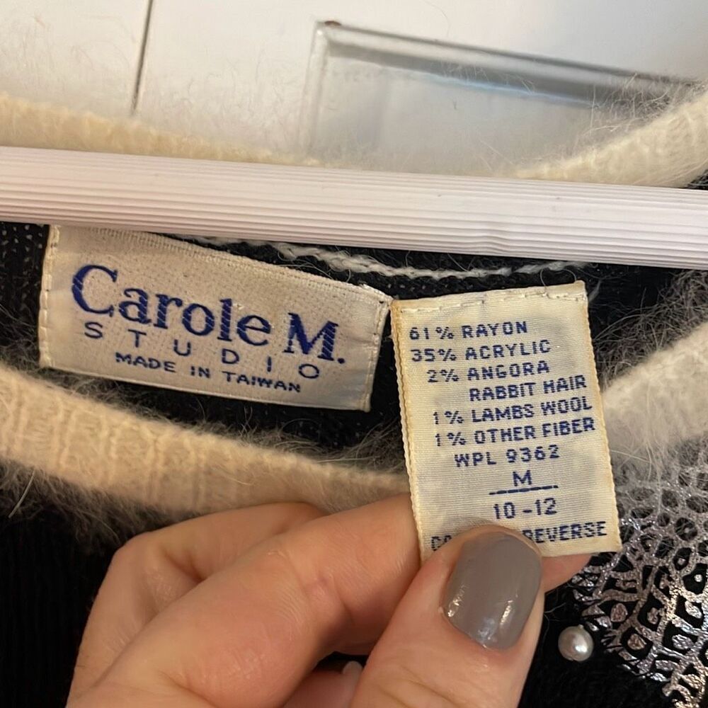 Carole M Vintage 80’s knit Angora sweater dress M 8-10 - Picture 6 of 14